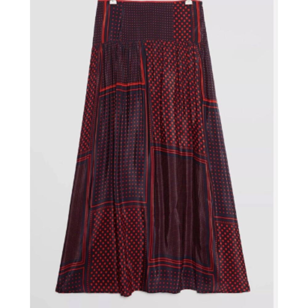 Maeve by Anthropologie Colette Skirt Black & Red Polka Dot Patchwork Size 6 - Picture 3 of 13